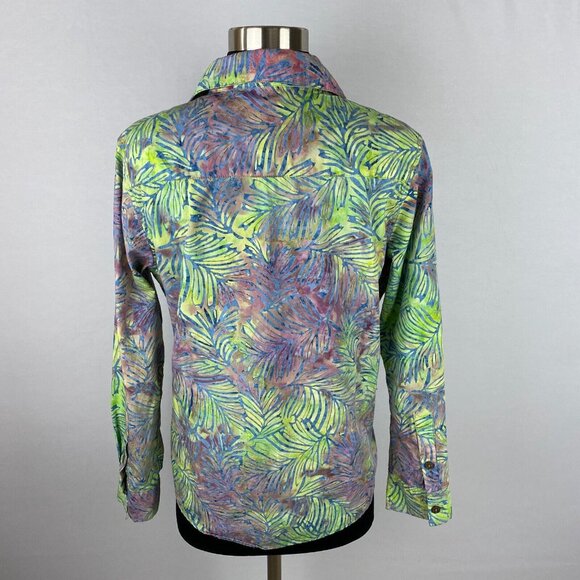 Pete Huntington Shirt Womens Button Down Funky Artsy Vacation Hawaiian Travel M - Picture 6 of 7